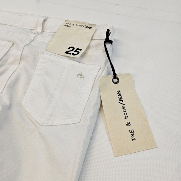 Rag & Bone NWT Jean Womens Cotton Blend Denim  Skinny Jeans White Sz 25 Ret $225 - Picture 2 of 9